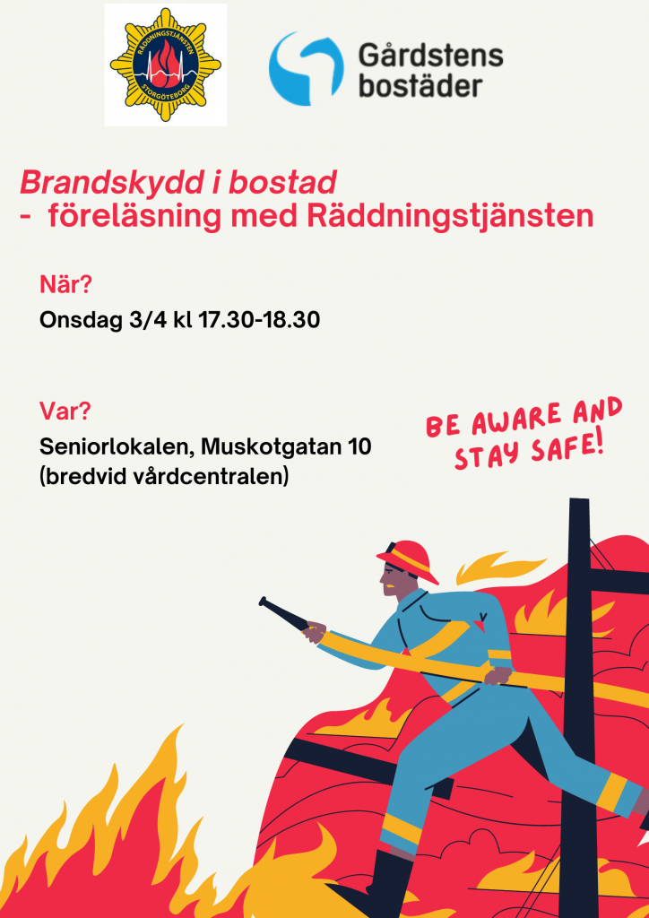 Informationsblad angående föreläsning om Brandskydd i bostad