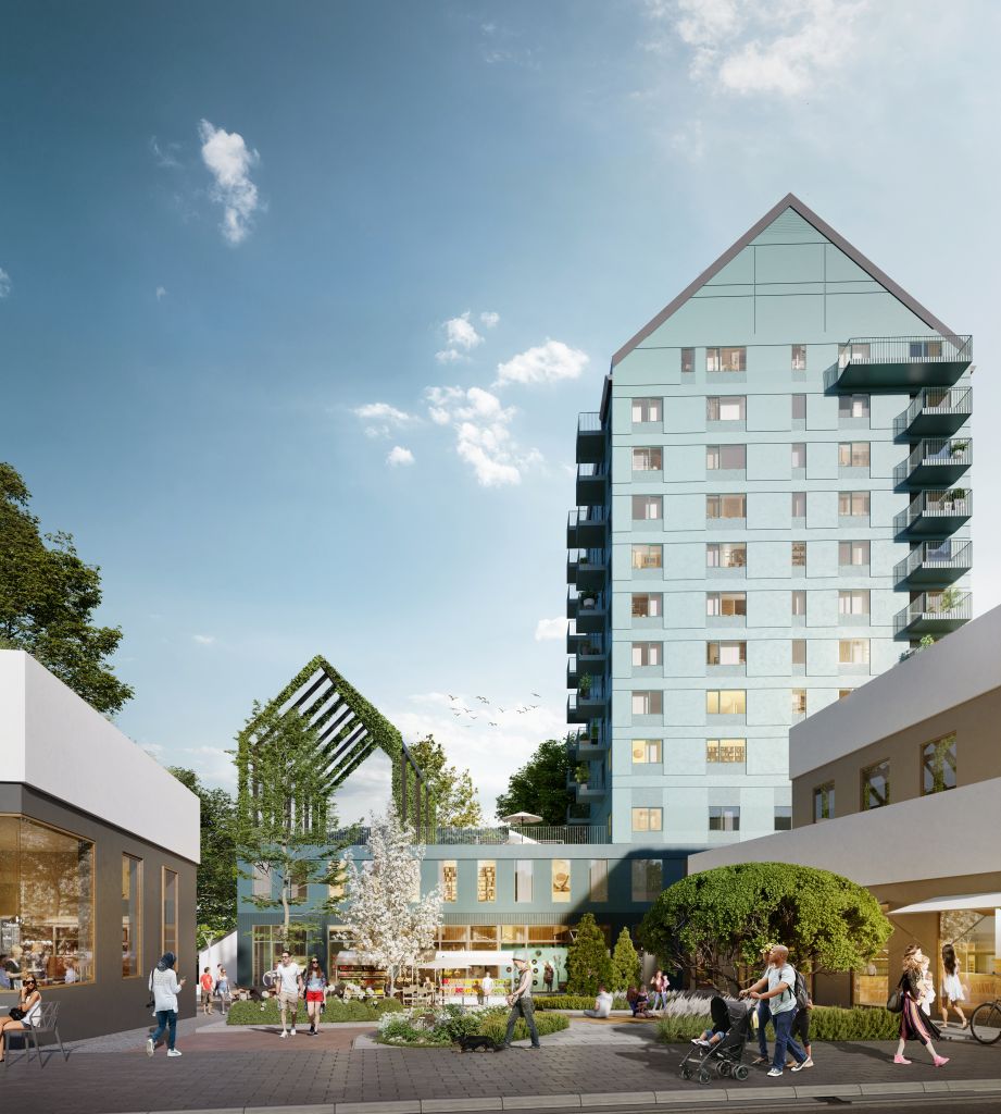 Skissbild över Gårdsten centrum