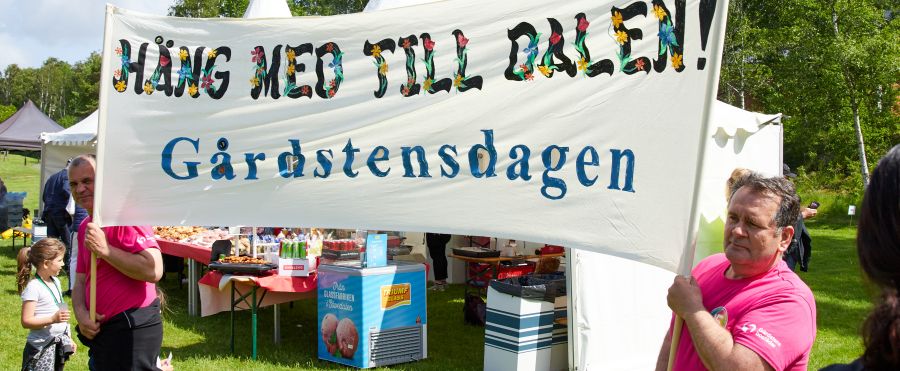 Bild på banderoll "Häng med till Dalen"
