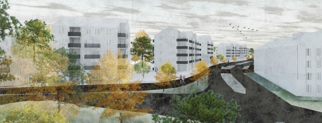 Skiss över planerad byggnation i nordöstra Gårdsten